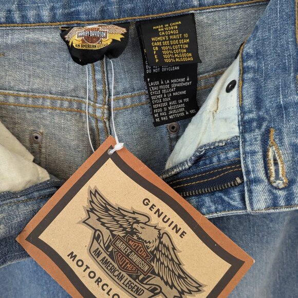 Harley Davidson women's sz 10 jeans with button sides - Picture 4 of 7